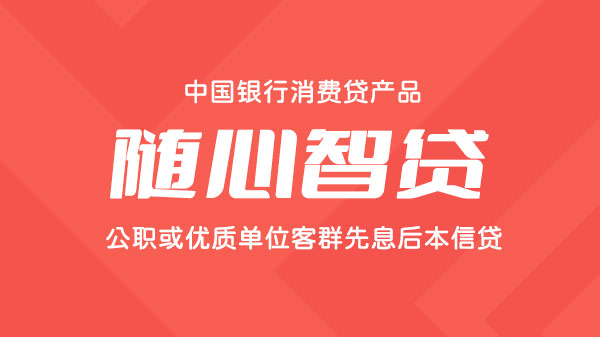随心智贷，个人纯信用贷款，额度最高300000元