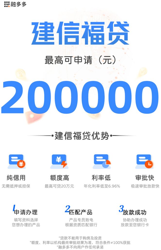 图片[1]⠂建信福贷，有建行工资卡或房贷可做的信贷，额度最高20万
