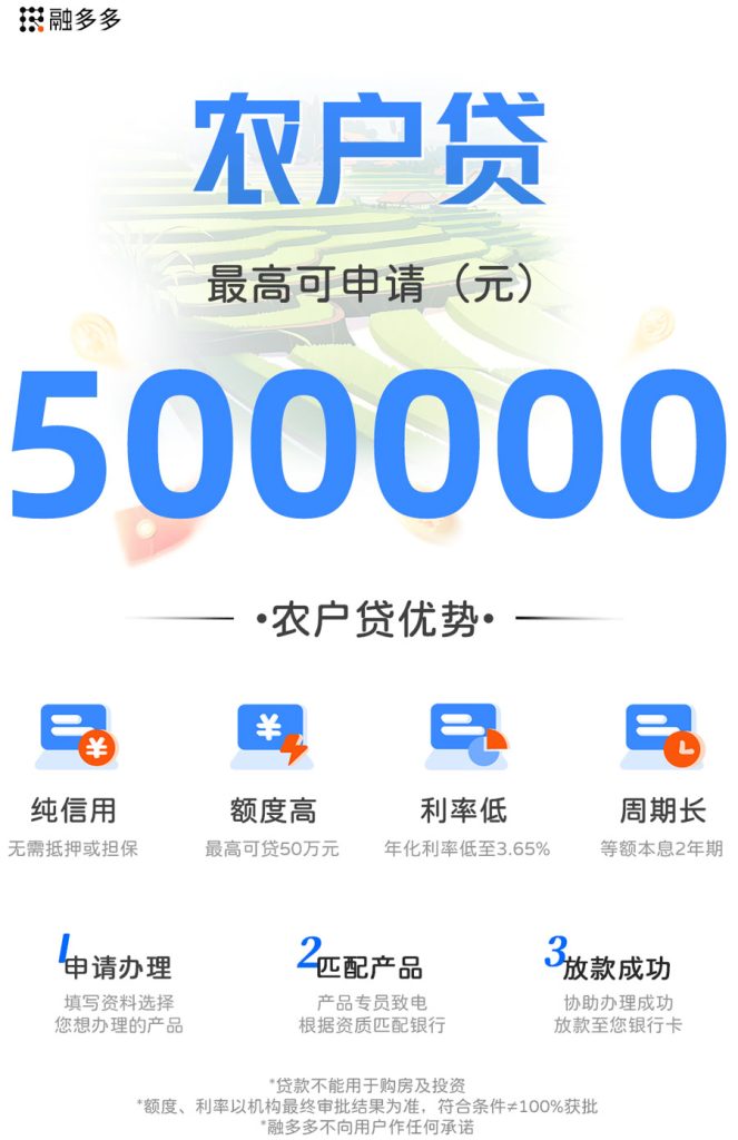 图片[1]⠂邮政银行农户贷款，优质农户专享信用贷款，额度最高50万