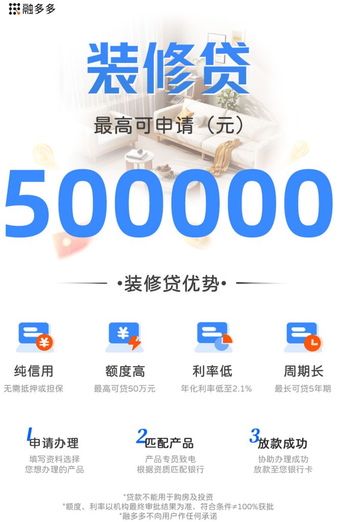 图片[1]⠂装修贷，自建房、集资房可做，额度最高50万