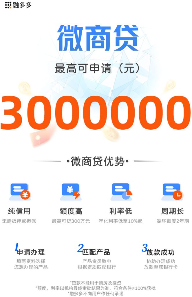 图片[1]⠂微商贷，额度最高300万的税票贷，征信要求宽松