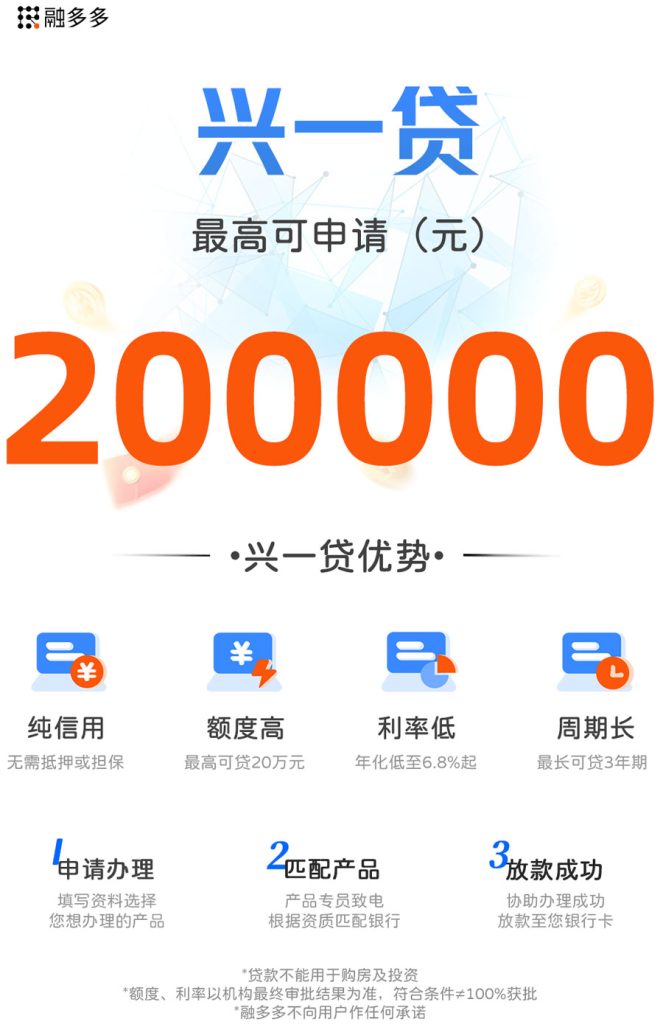 图片[1]⠂兴一消费贷，优质客群信贷，额度最高20万