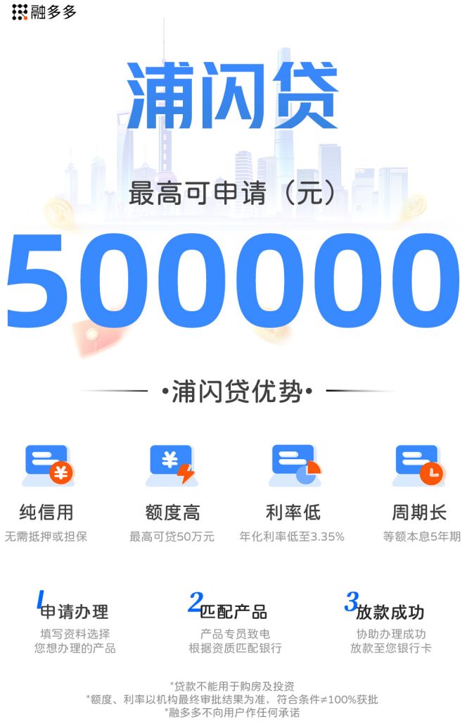 图片[1]⠂浦闪贷，全国社保公积金产品，额度最高50万
