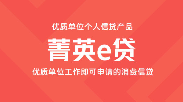 菁英e贷，优质职业人群个人信贷，额度最高30万