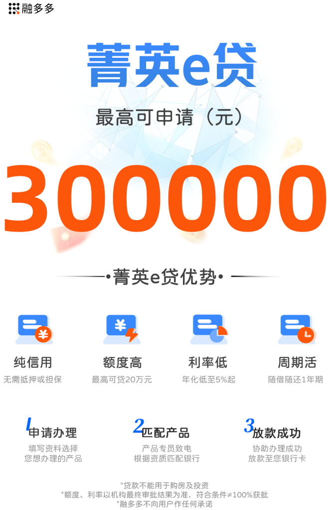 图片[1]⠂菁英e贷，优质职业人群个人信贷，额度最高30万